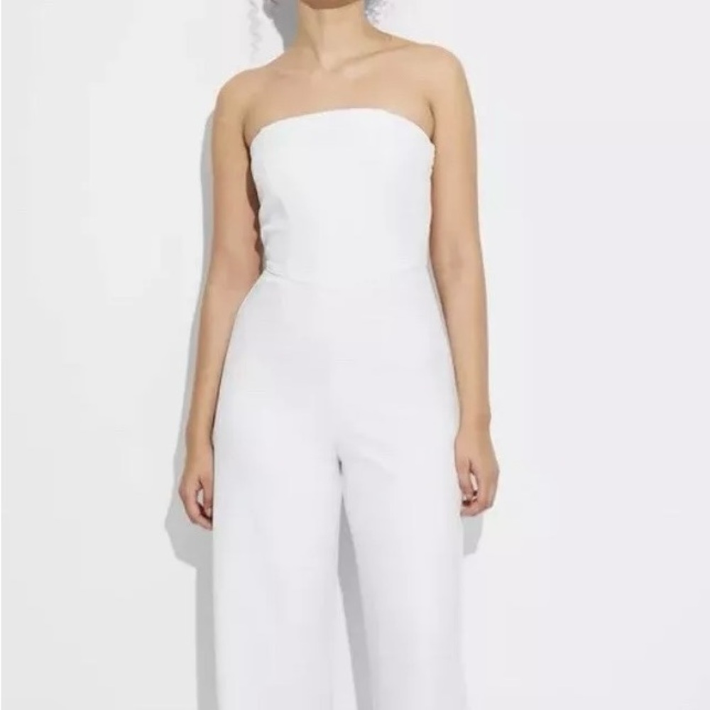 Wild Fable White Strapless Jumpsuit with Wide-Leg Design XXS cones with straps